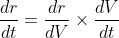 \frac{dr}{dt}=\frac{dr}{dV}\times\frac{dV}{dt}