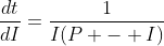 \frac{dt}{dI}=\frac{1}{I(P - I)}