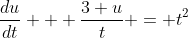 \frac{du}{dt} + \frac{3 u}{t} = t^2