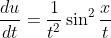 \frac{du}{dt}=\frac{1}{t^2}\sin^2\frac{x}{t}