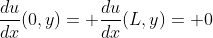 \frac{du}{dx}(0,y)= \frac{du}{dx}(L,y)= 0