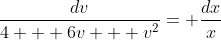 \frac{dv}{4 + 6v + v^2}= \frac{dx}{x}