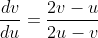 \frac{dv}{du}=\frac{2v-u}{2u-v}