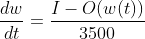 \frac{dw}{dt}=\frac{I-O(w(t))}{3500}
