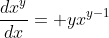 \frac{dx^y}{dx}= yx^{y-1}