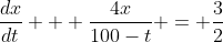 \frac{dx}{dt} + \frac{4x}{100-t} = \frac{3}{2}