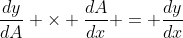 \frac{dy}{dA} \times \frac{dA}{dx} = \frac{dy}{dx}