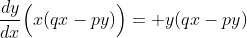 \frac{dy}{dx}\Big(x(qx-py)\Big)= y(qx-py)