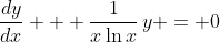 \frac{dy}{dx} + \frac{1}{x\ln{x}}\,y = 0