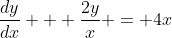 \frac{dy}{dx} + \frac{2y}{x} = 4x