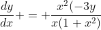 \frac{dy}{dx} = \frac{x^2(-3y}{x(1+x^2)}