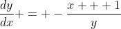 \frac{dy}{dx} = -\frac{x + 1}{y}