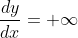 \frac{dy}{dx}= \infty