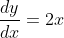\frac{dy}{dx}=2x