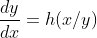 \frac{dy}{dx}=h(x/y)