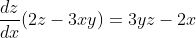 \frac{dz}{dx}(2z-3xy)=3yz-2x
