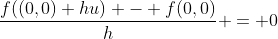 \frac{f((0,0)+hu) - f(0,0)}{h} = 0