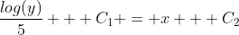 \frac{log(y)}{5} + C_1 = x + C_2