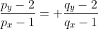 \frac{p_y-2}{p_x-1}= \frac{q_y-2}{q_x-1}