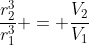 \frac{r_{2}^{3}}{r_{1}^{3}} = \frac{V_{2}}{V_{1}}