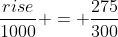 \frac{rise}{1000} = \frac{275}{300}