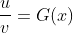 \frac{u}{v}=G(x)