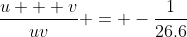 \frac{u + v}{uv} = -\frac{1}{26.6}