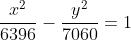 \frac{x^{2}}{6396}-\frac{y^{2}}{7060}=1