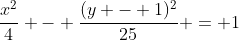 \frac{x^2}{4} - \frac{(y - 1)^2}{25} = 1