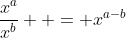 \frac{x^a}{x^b}  = x^{a-b}