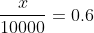 \frac{x}{10000}=0.6