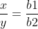 \frac{x}{y}=\frac{b1}{b2}