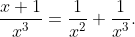 \frac{x+1}{x^{3}}=\frac{1}{x^{2}}+\frac{1}{x^{3}}.