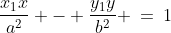 \frac{x_1x}{a^2} - \frac{y_1y}{b^2} \:=\:1