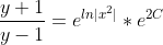 \frac{y+1}{y-1}=e^{ln|x^2|}*e^{2C}