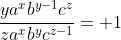 \frac{ya^xb^{y-1}c^z}{za^xb^yc^{z-1}}= 1