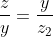 \frac{z}{y}=\frac{y}{z_2}