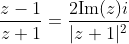 \frac{z-1}{z+1}=\frac{2\text{Im}(z)i}{|z+1|^2}