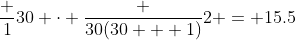 \frac 1{30} \cdot \frac {30(30 + 1)}2 = 15.5