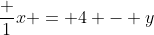 \frac 1x = 4 - y