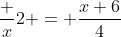 \frac x2 = \frac{x+6}4~\implies~ x = 6