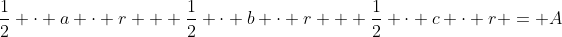 \frac12 \cdot a \cdot r + \frac12 \cdot b \cdot r + \frac12 \cdot c \cdot r = A