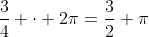 \frac34 \cdot 2\pi=\frac32 \pi