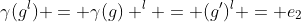 \gamma(g^l) = \gamma(g) ^l = (g')^l = e_2