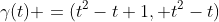 \gamma(t) =(t^2-t+1, t^2-t)