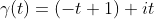\gamma(t)=(-t+1)+it