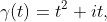 \gamma(t)=t^{2}+it,