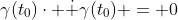 \gamma(t_0)\cdot \dot \gamma(t_0) = 0