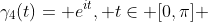 \gamma_4(t)= e^{it}, t\in [0,\pi] 