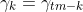\gamma_k=\gamma_{tm-k}